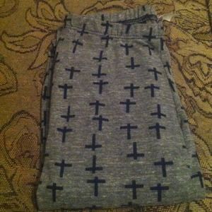 Grey cross leggings