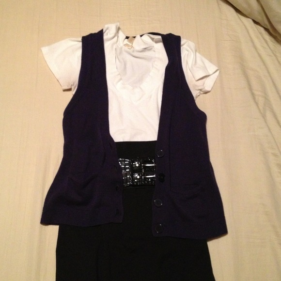 4-button purple wool/nylon vest from Express