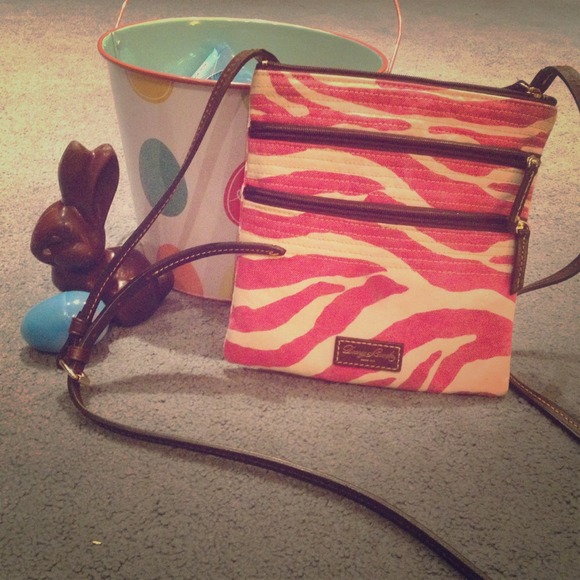 Authentic Dooney and Bourke pink zebra crossbody