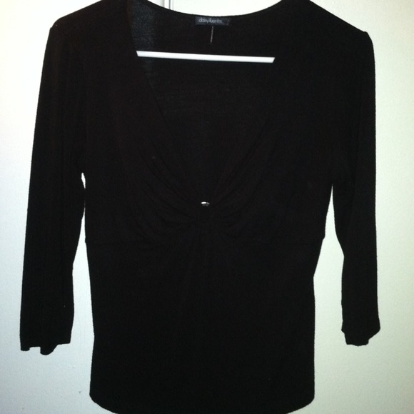 Black shirt low v line