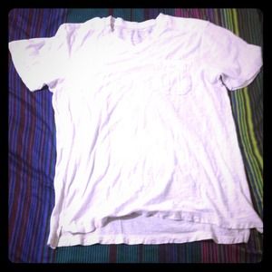 Mens white V neck