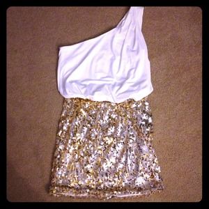 One shoulder sequin dress
