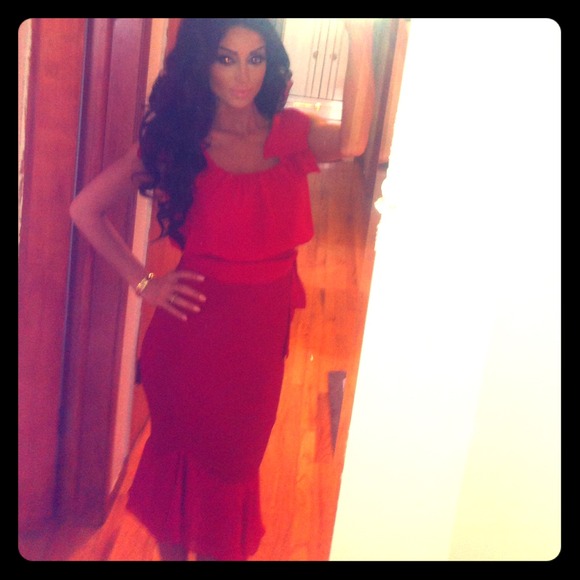 Red sexy classy vintage dress