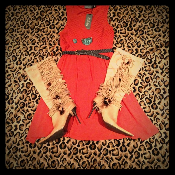 Xsmall Collection costa Blanca orange dress