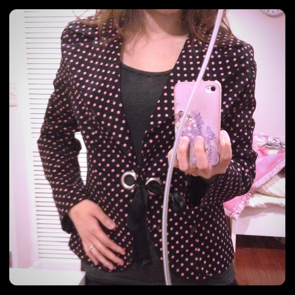 Jackets & Blazers - Dot pattern cute blazer. Good condition. Like new