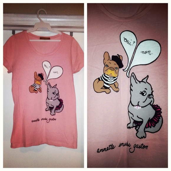 Ellen Tracy Tops - Pink Ellen Tracy Dog Design Tee