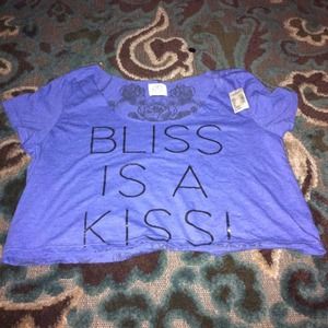 American Eagle purple half shirt