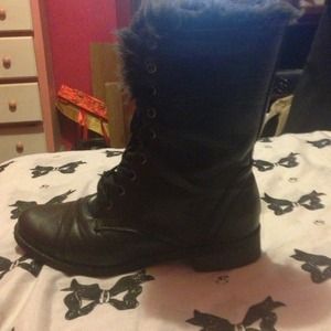 Combat boots.