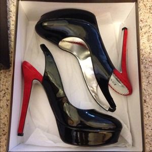 Bebe black and red heels