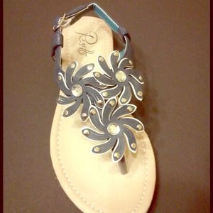 Navy blue flower sandal