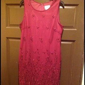 Burgundy lace dress