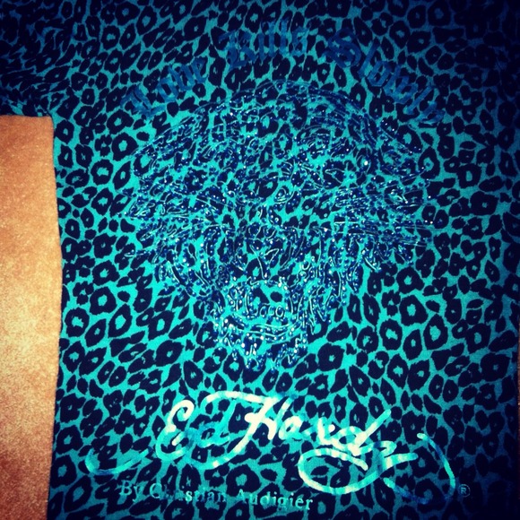 ❌Sold❌ leopard Ed hardy hooded zip-up - Picture 2 of 4