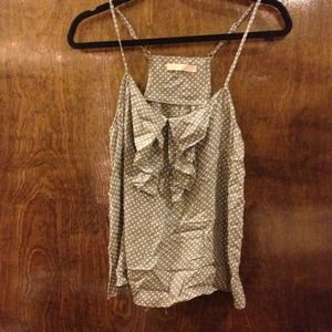 Ruffled polka dot camisole.