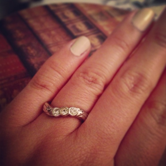 Faux Diamond & Silver Ring