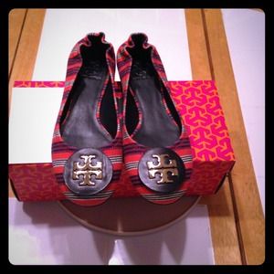 REDUCED PRICE NEW Tory Burch Striped Ballet Flats.