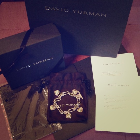 David Yurman Jewelry - Authentic David Yurman cable heart charm bracelet