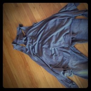 Fun and flirty charcoal grey tank.