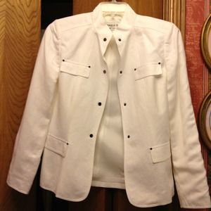 Crisp White Linen Blazer
