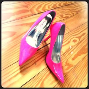 Neon pink heels