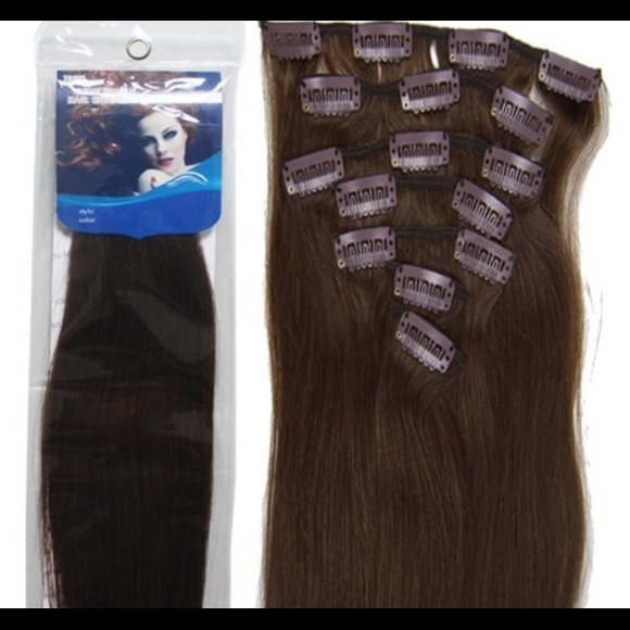 SOLD Brown remy Human hair extensions 7 piece