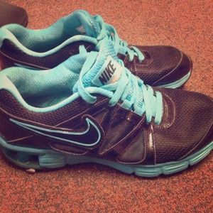 Black and blue Nikes