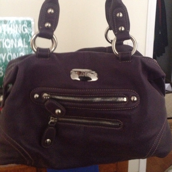 ANNE KLEIN purple leather handbag