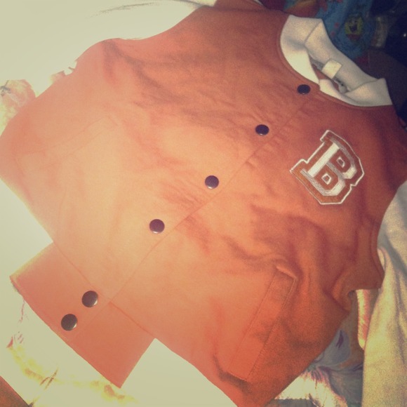 Peach forever 21 letterman jacket