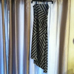 Black and white asymmetrical striped dress❤