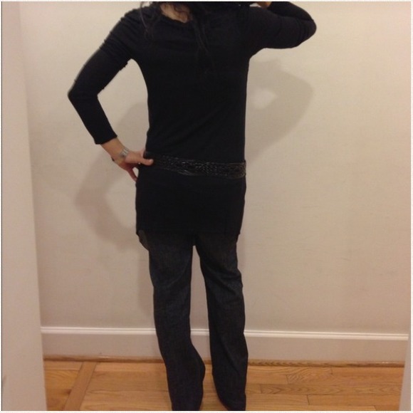 BUNDLE  black tunic top very chic WITH  pink top - Picture 3 of 4