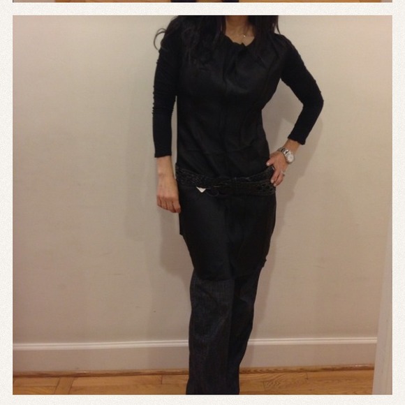 BUNDLE  black tunic top very chic WITH  pink top - Picture 4 of 4