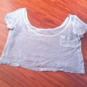 gray flowy crop top
