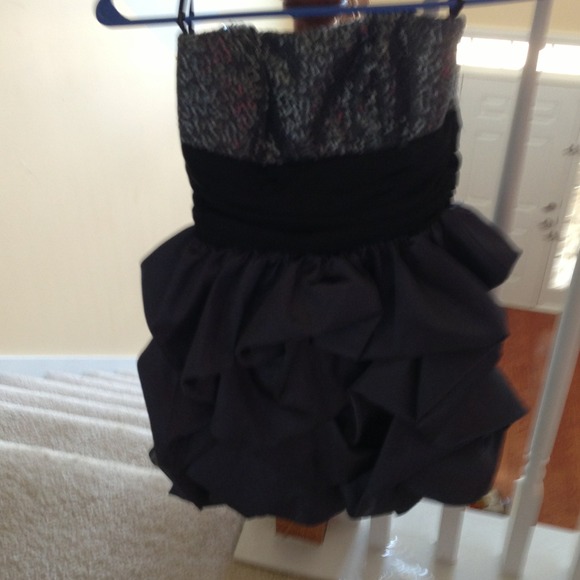 Black and grey prom dress