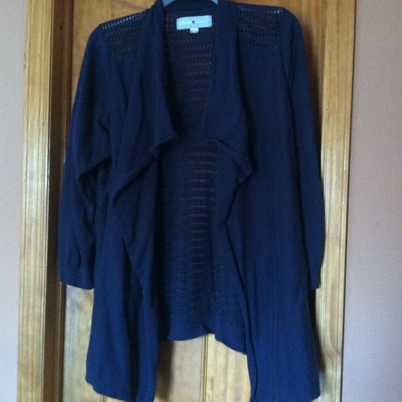 Avenue full back crochet navy cardigan