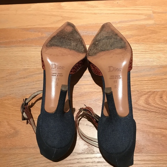 Christian Dior Crocodile & Denim Shoes - Picture 4 of 4