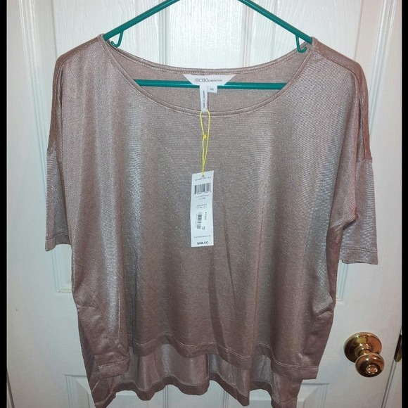 **SOLD** BCBG  knit high low top in Cappuccino XS