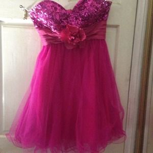 Short pink prom dress