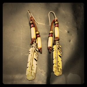 Vintage feather earrings