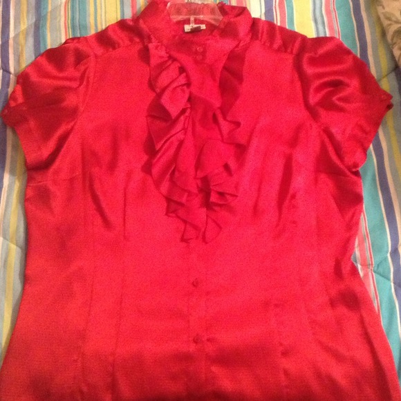 Red Ruffled Dress Shirt