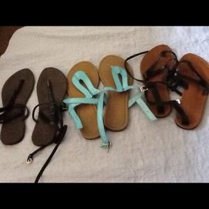 3 pair of sandals