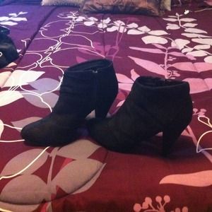 Black Suede ankle boots super cute