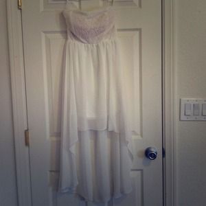 White Lace High Low Dress