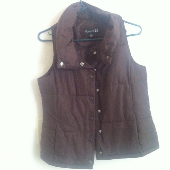 Chocolate brown puff vest