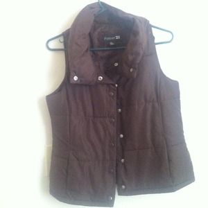 Chocolate brown puff vest