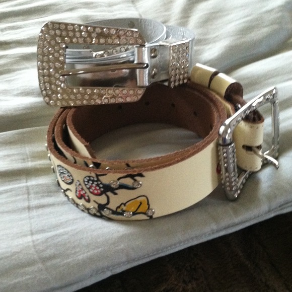 BUNDLE blingy Ed Hardy belt & blingy silver belt