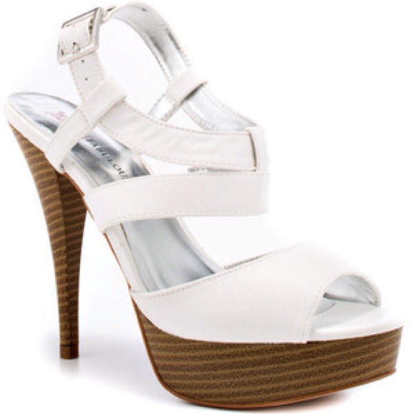 White wood heel