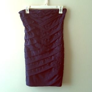 Navy Blue Strapless Dress