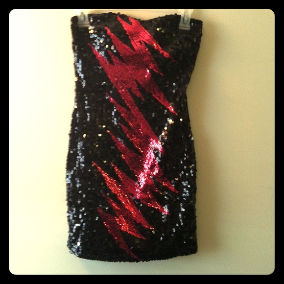 Strapless Sequin Dress