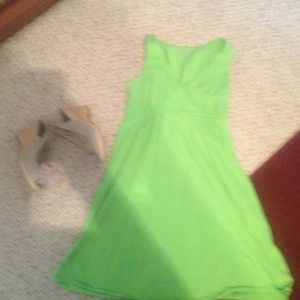 Lime green sleeveless casual dress