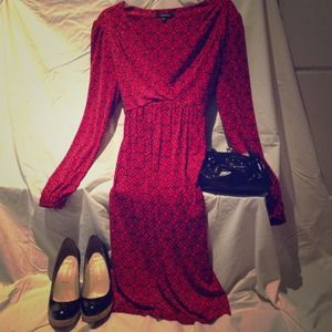 Red Geometric Pattern dress