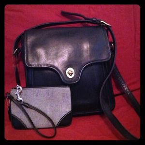 Vintage leather coach handbag